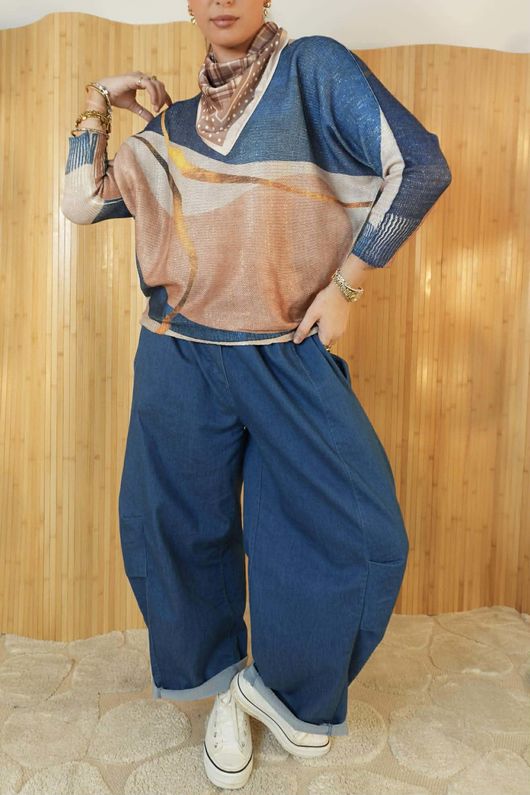 Raven Relaxed Knit Top Riley Navy